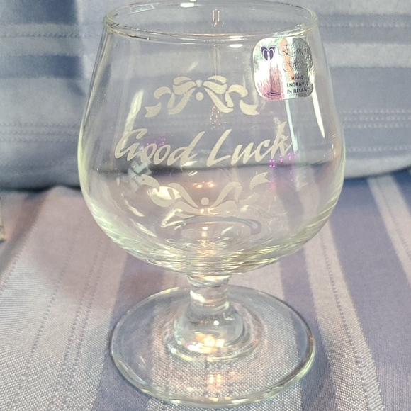 Eamon NIB Hand Engraved Brandy Sniffers Glasses -  Good Luck - Picture 5 of 9
